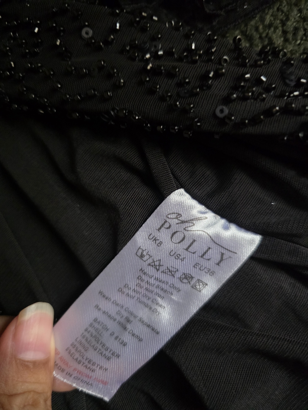 Oh Polly Champel Embellished Cowl Neck Maxi Dress in Black - Picture 13 of 15